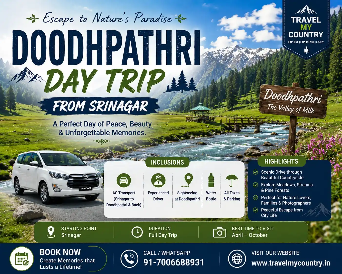 Doodhpathri Day Trip from Srinagar