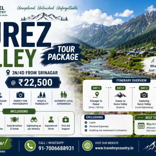 Gurez Valley Tour Package 2026 3N4D from Srinagar- Travel My Country Travel Agency in Kashmir