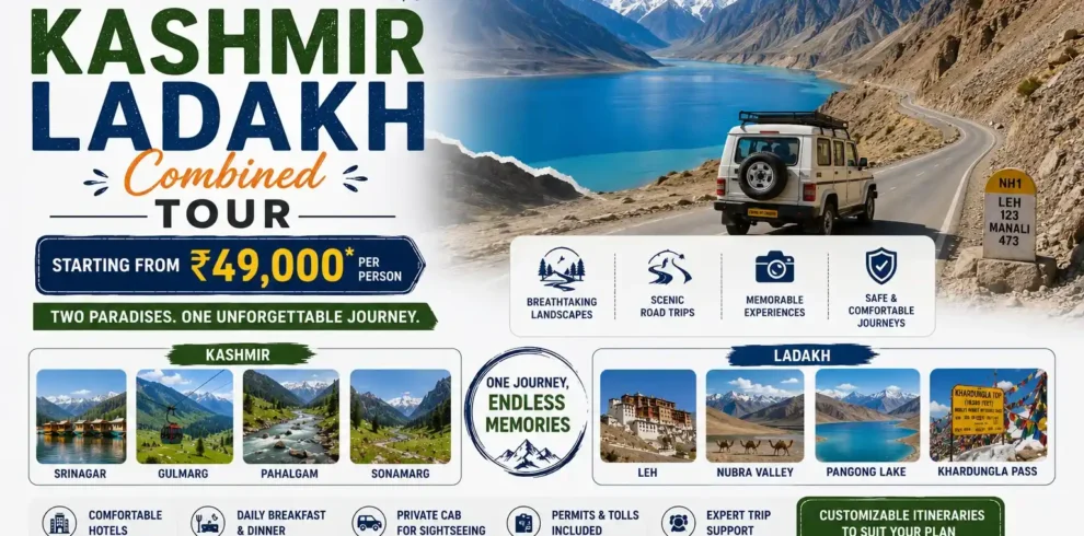 Kashmir Ladakh Combined Tour starting from ₹49,000
