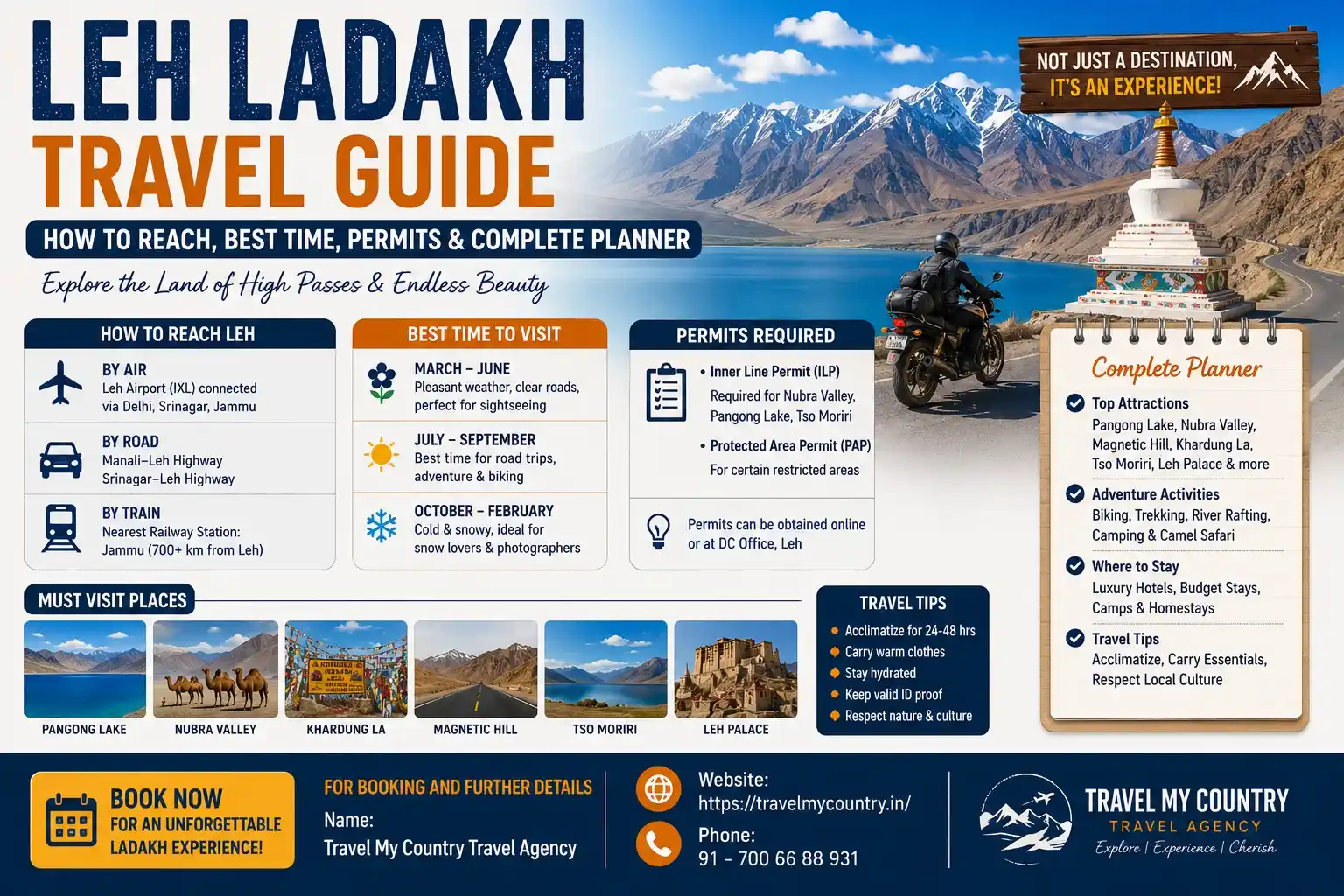 Leh Ladakh Travel Guide How to Reach, Best Time, Permits & Complete Planner