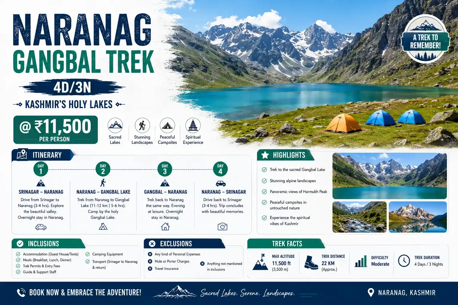 Naranag Gangbal Trek, Kashmir