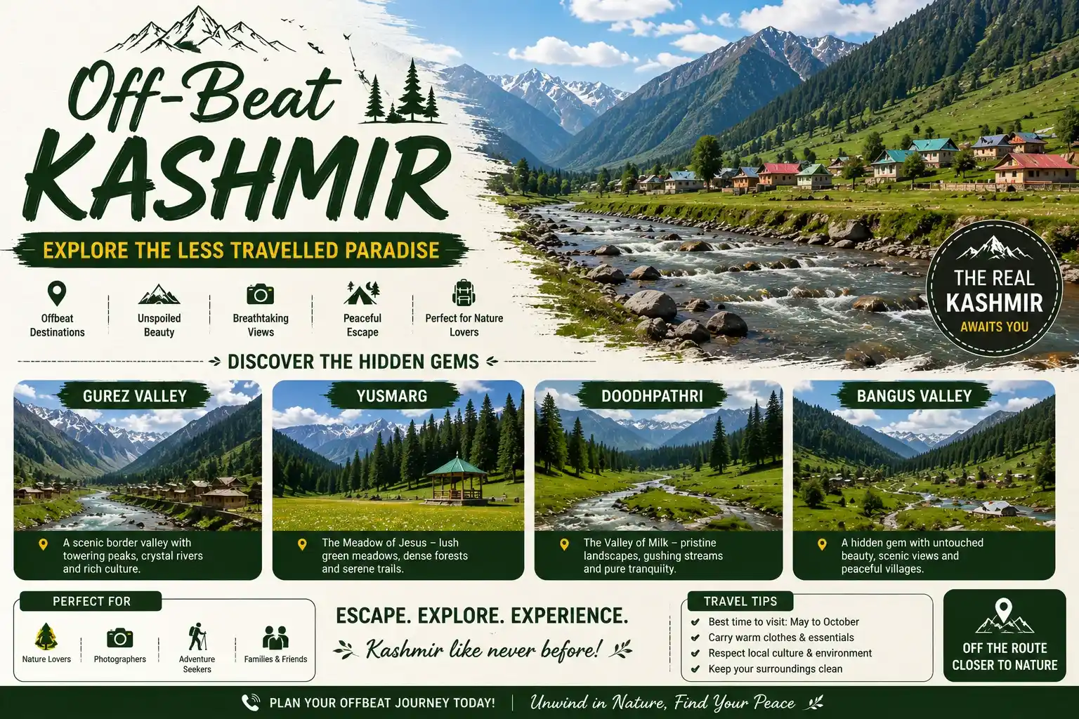 Off-Beat Kashmir — Gurez, Yusmarg, Doodhpathri, Bangus