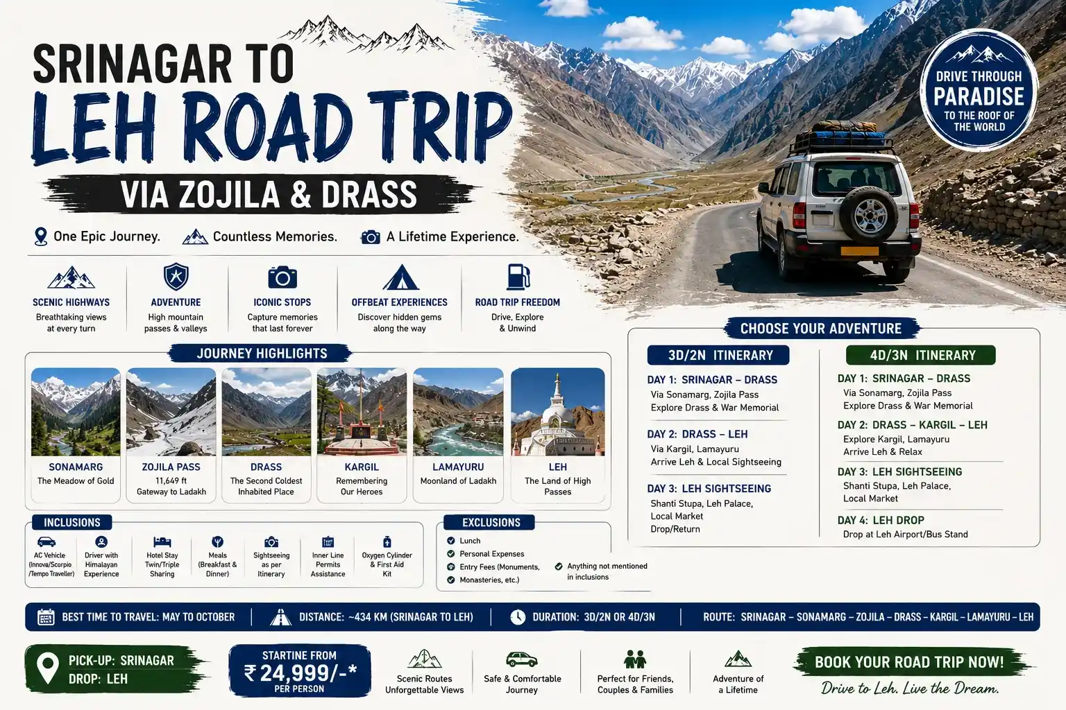 Srinagar to Leh Road Trip