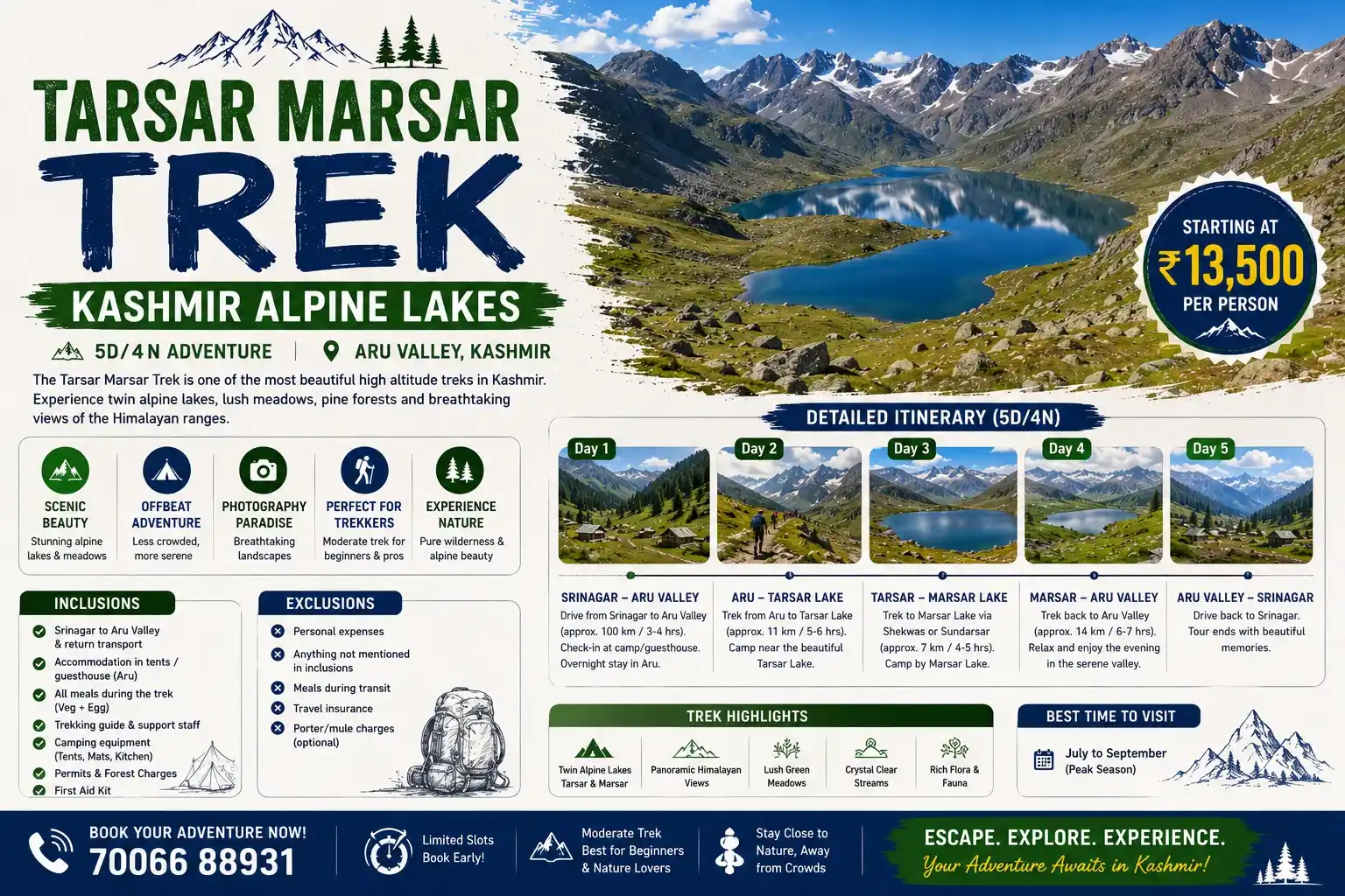 Tarsar Marsar Trek — Kashmir Alpine Lakes
